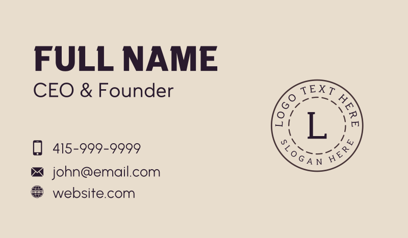 Professional Business Letter Business Card