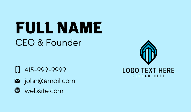 Blue Realty Company Business Card