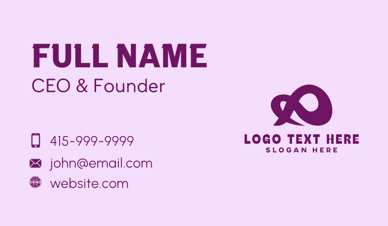 Purple Infinity Company Business Card